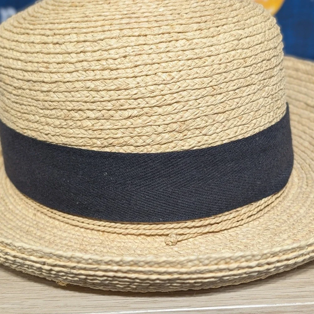 Helen Kaminski Iconic Newport Raffia Braid Hat Beige
